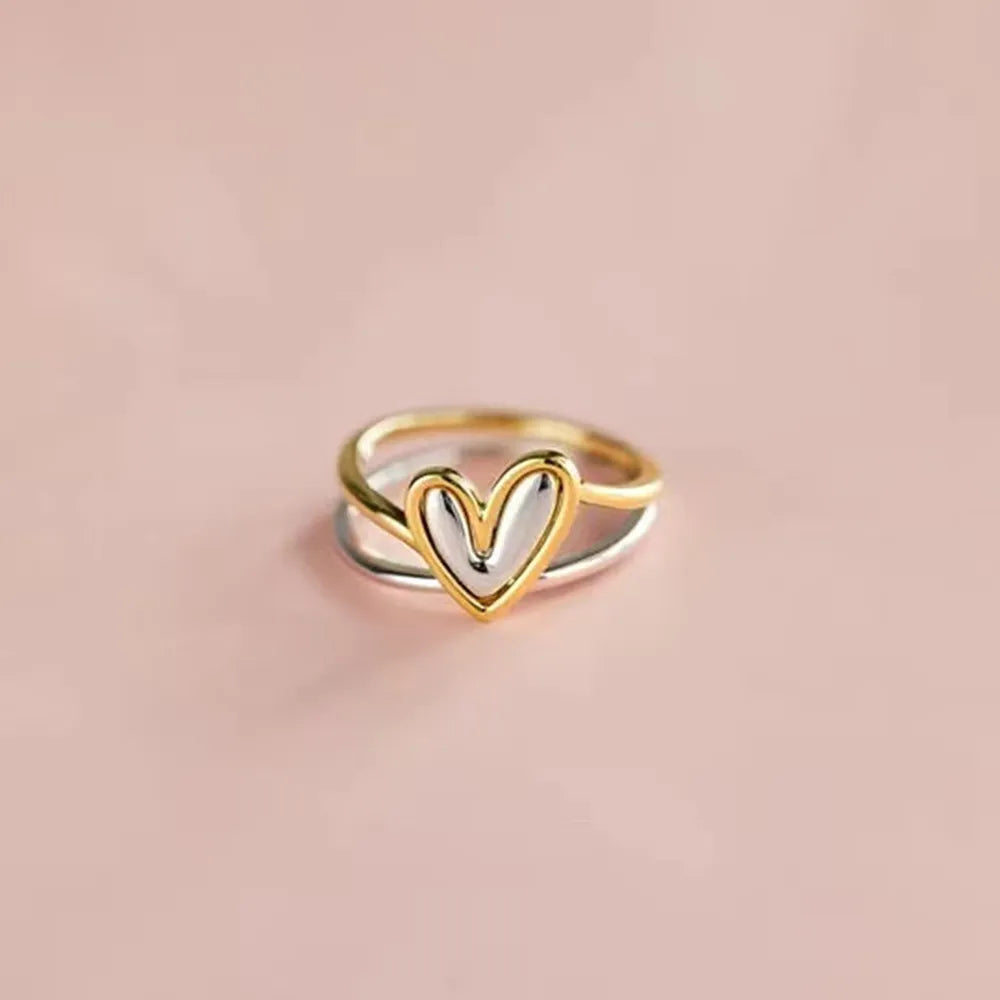 Heart Shape Irregular 925 Sterling Silver Ring 7