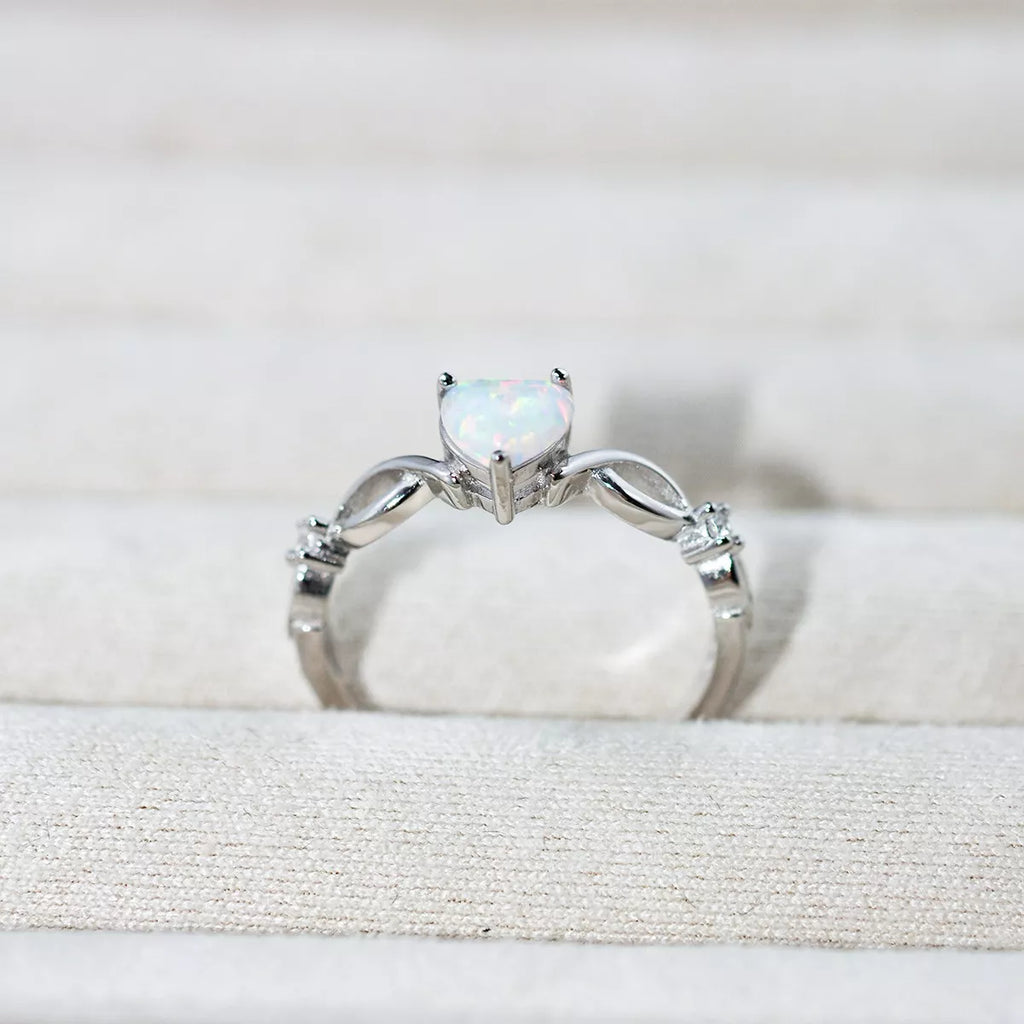 925 Sterling Silver Zircon Heart Ring 2