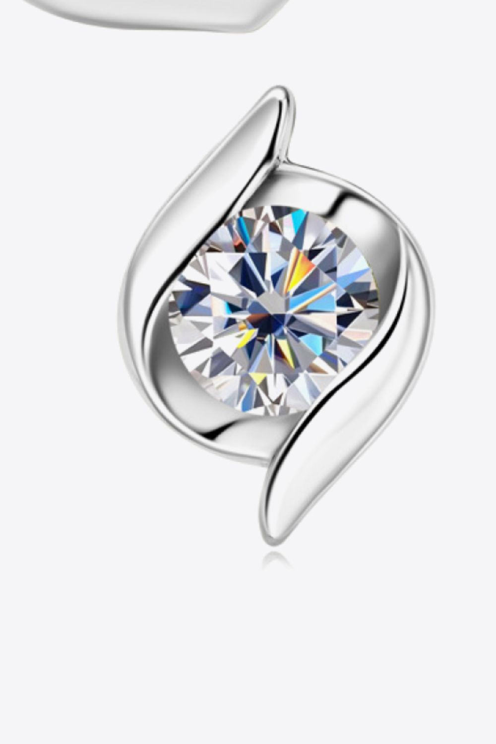 1 Carat Moissanite 925 Sterling Silver Stud Earrings 7