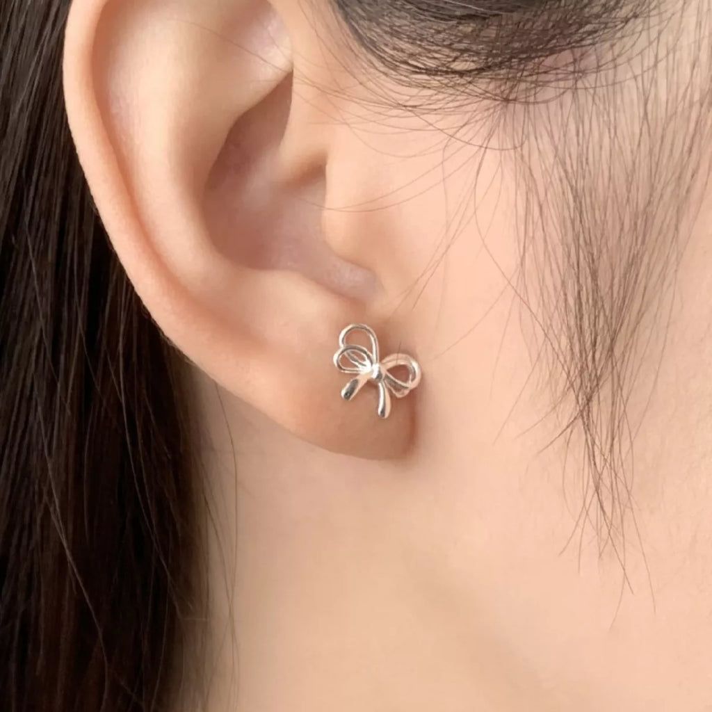 925 Sterling Silver Bow Earrings 4