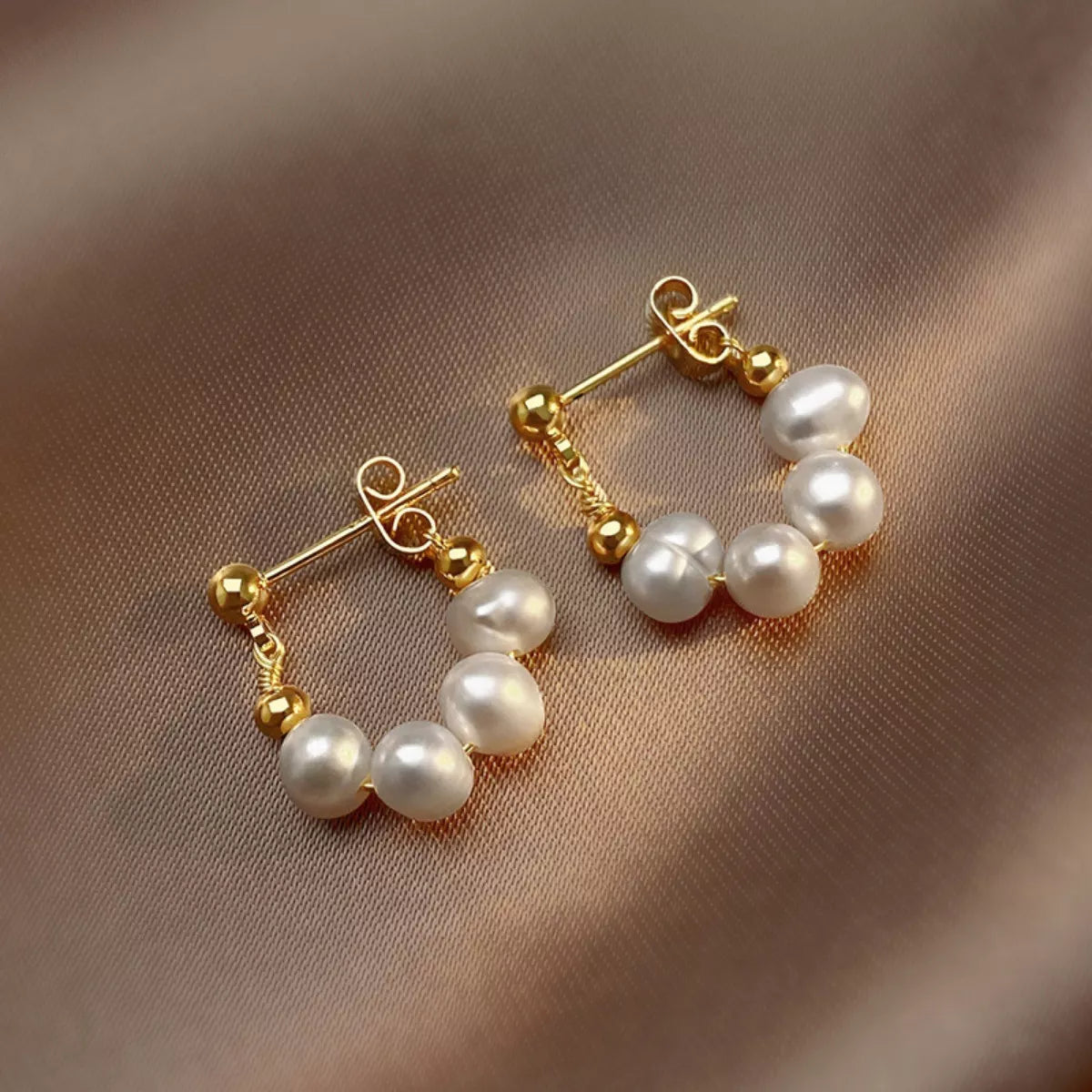 Freshwater Pearl Hoop Earrings 4