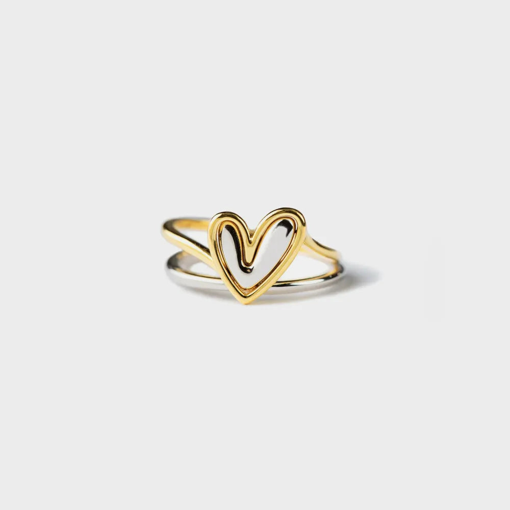 Heart Shape Irregular 925 Sterling Silver Ring 2