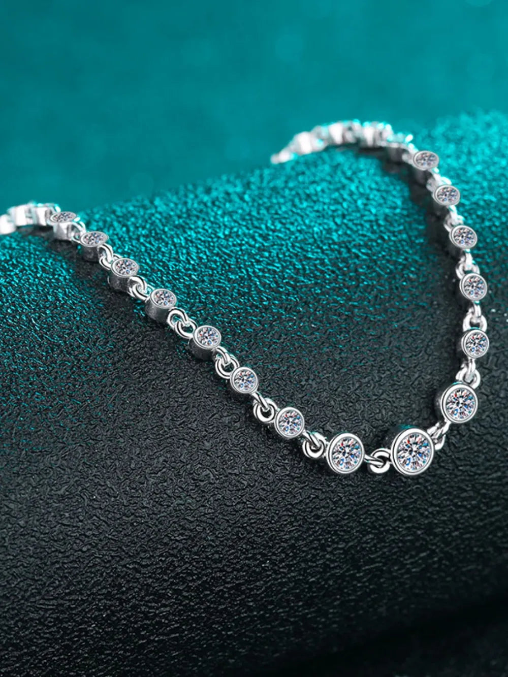 925 sterling silver Inlaid moissanite bracelet 4