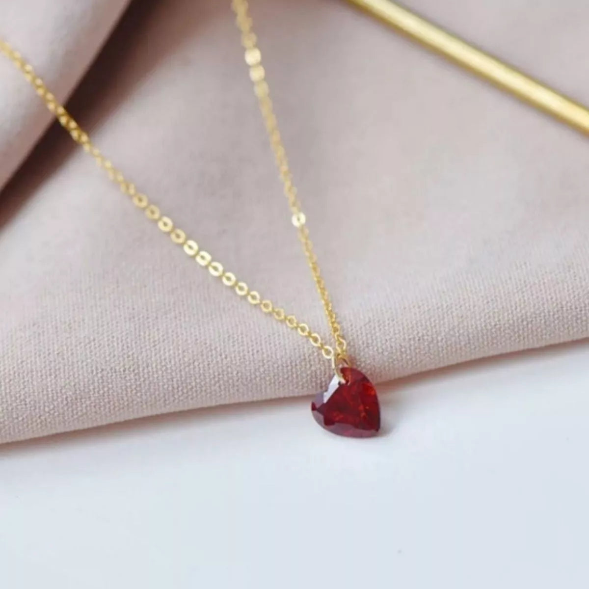 925 Sterling Silver Zircon Heart Necklace 1