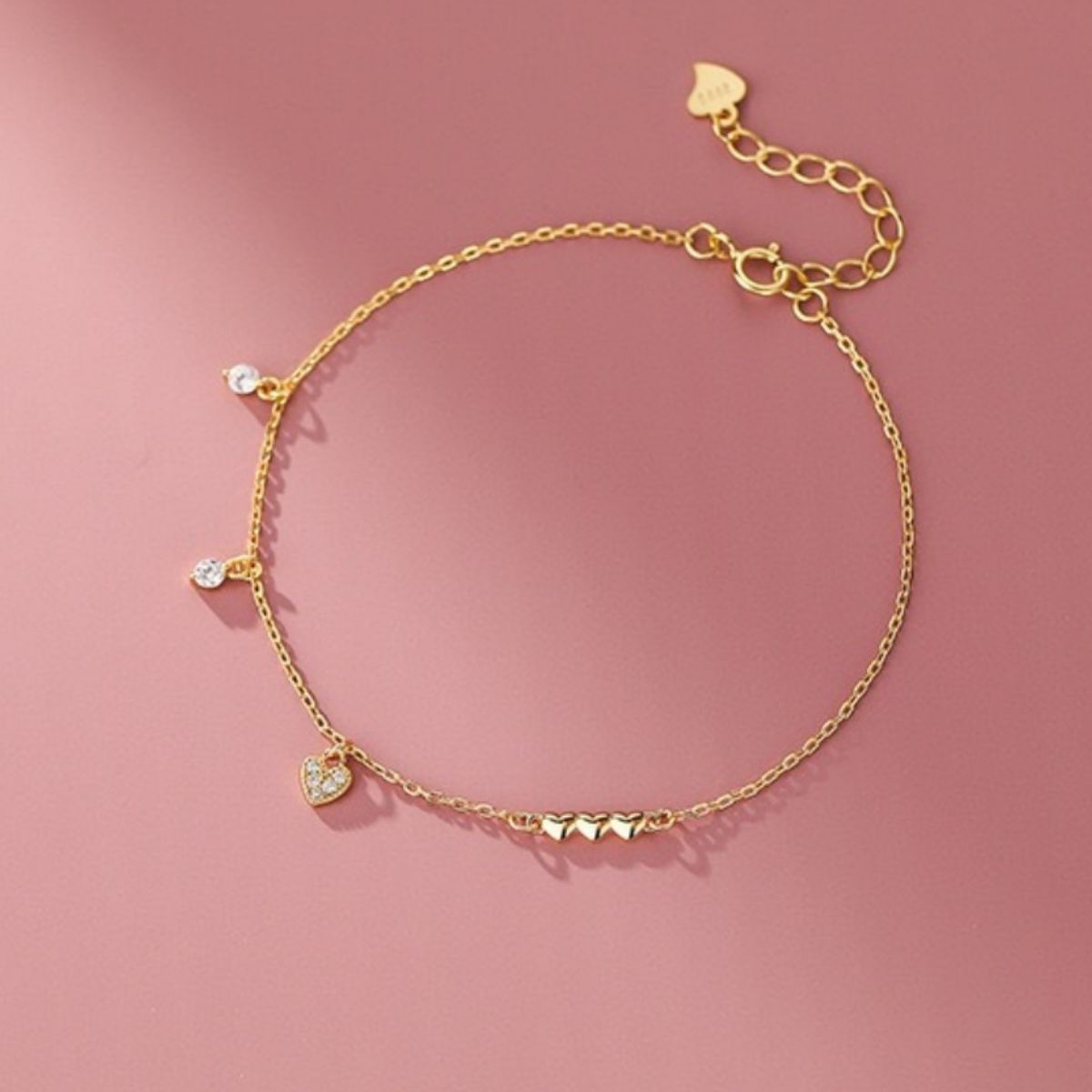 Heart Charm 925 Sterling Silver Bracelet 6