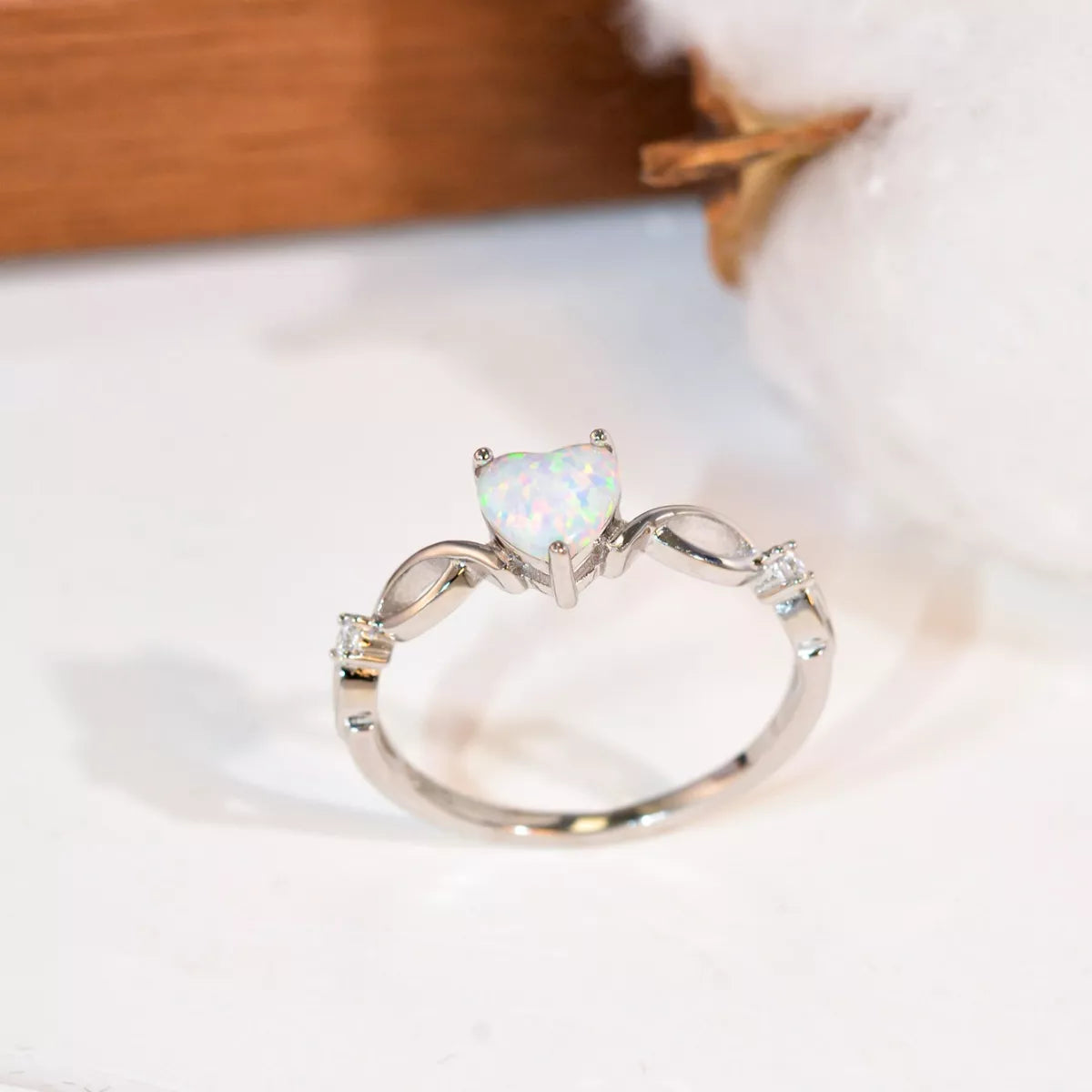 925 Sterling Silver Zircon Heart Ring 1