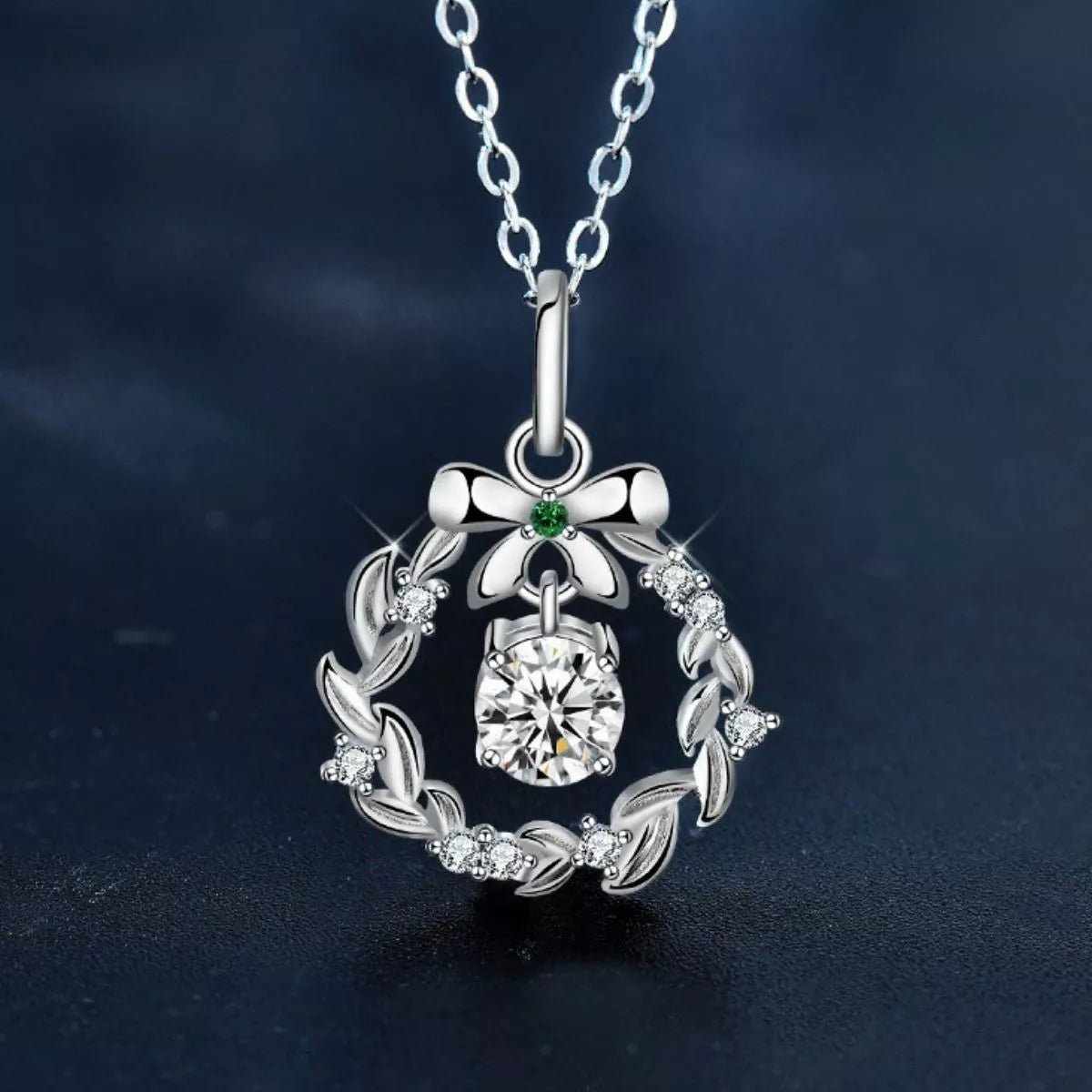 925 Sterling Silver Moissanite Pendant Necklace 3
