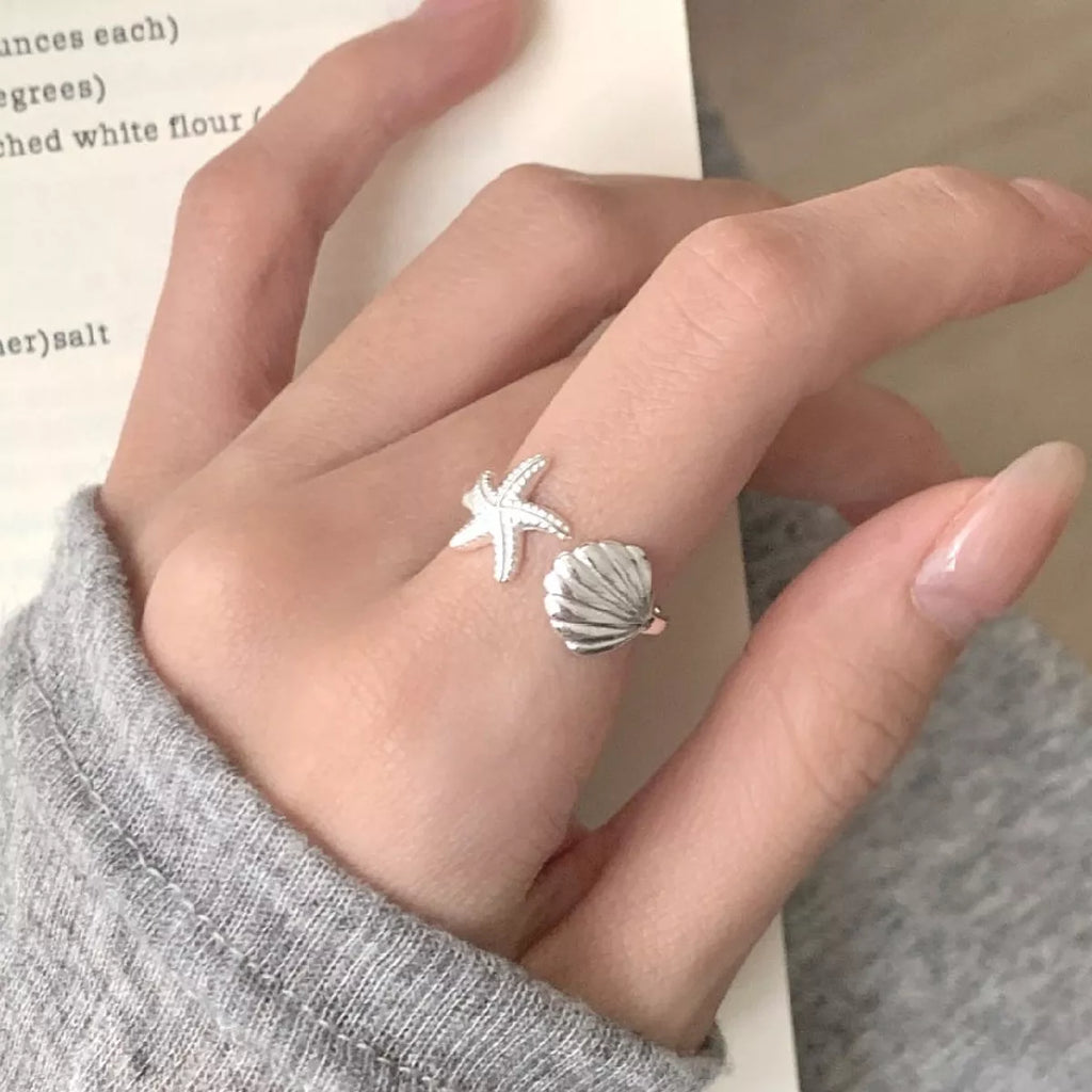 Starfish & Seashell Open Ring 1