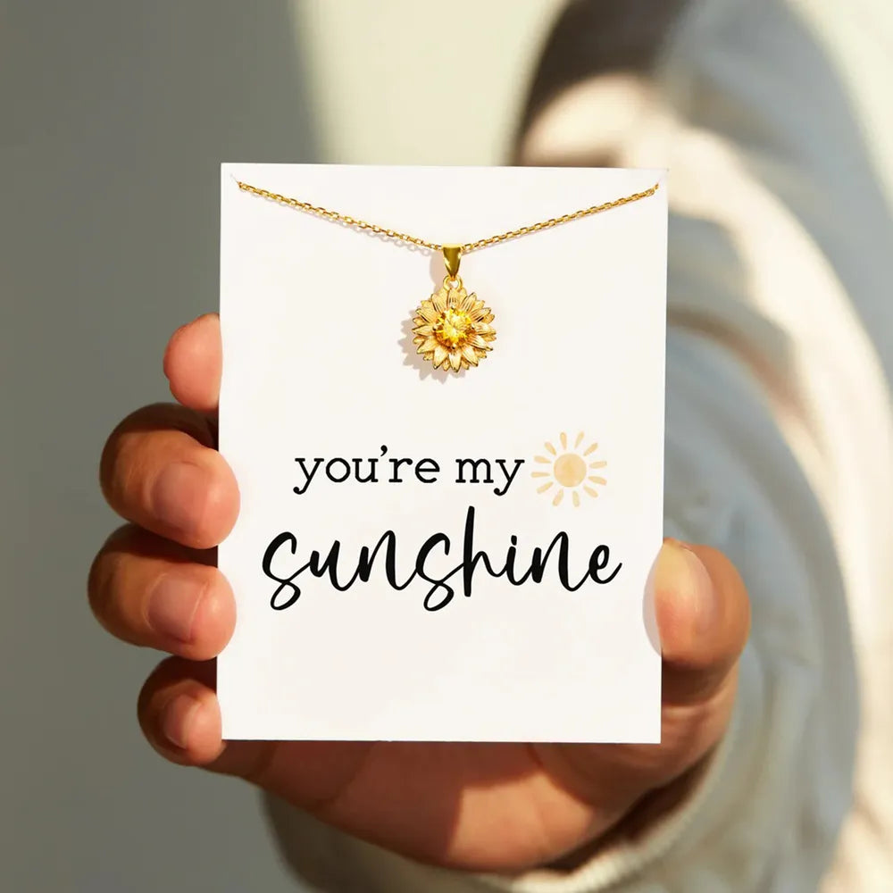 Sunflower Shape 18K Gold-Plated Pendant Necklace 5