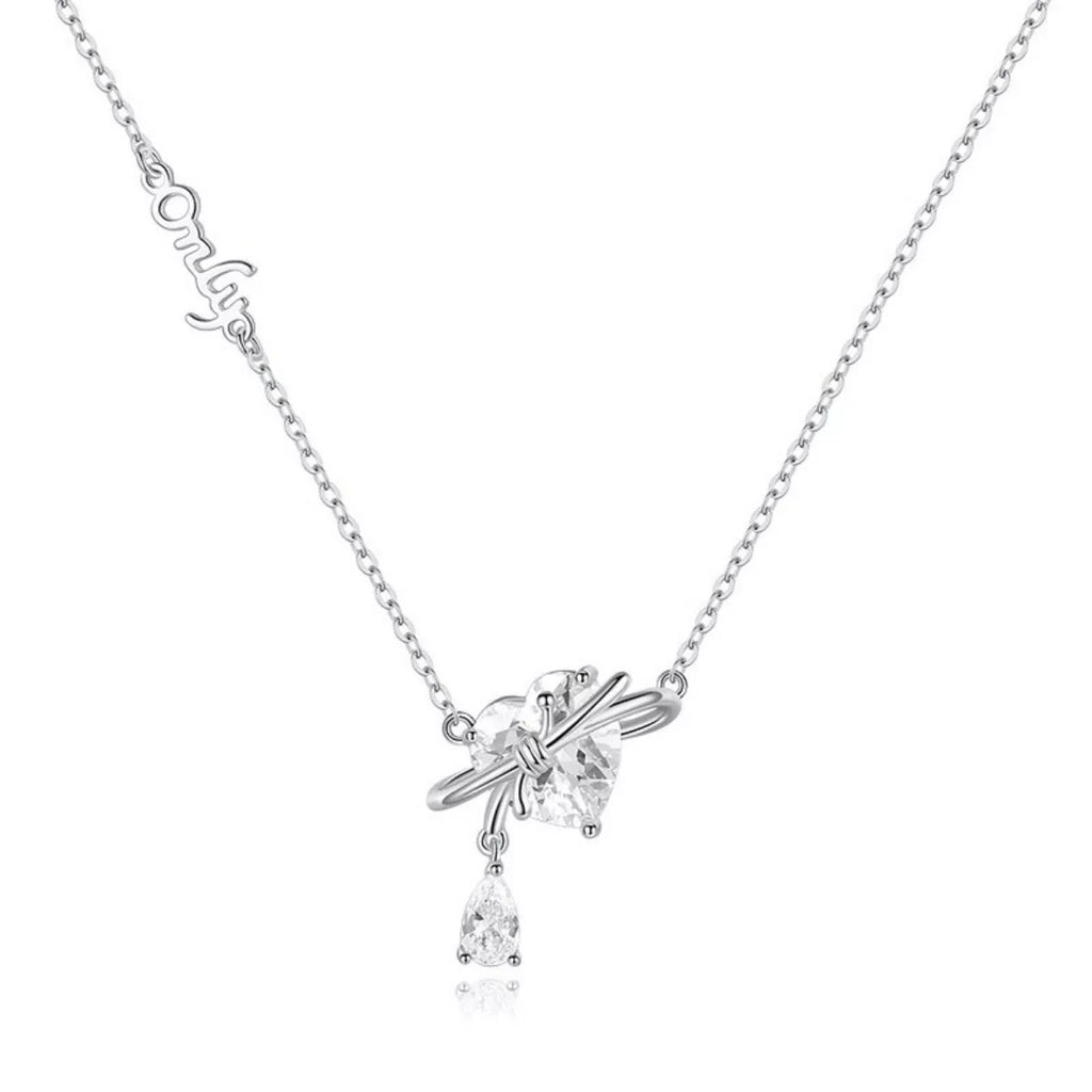 925 Sterling Silver Zircon Heart Necklace 5