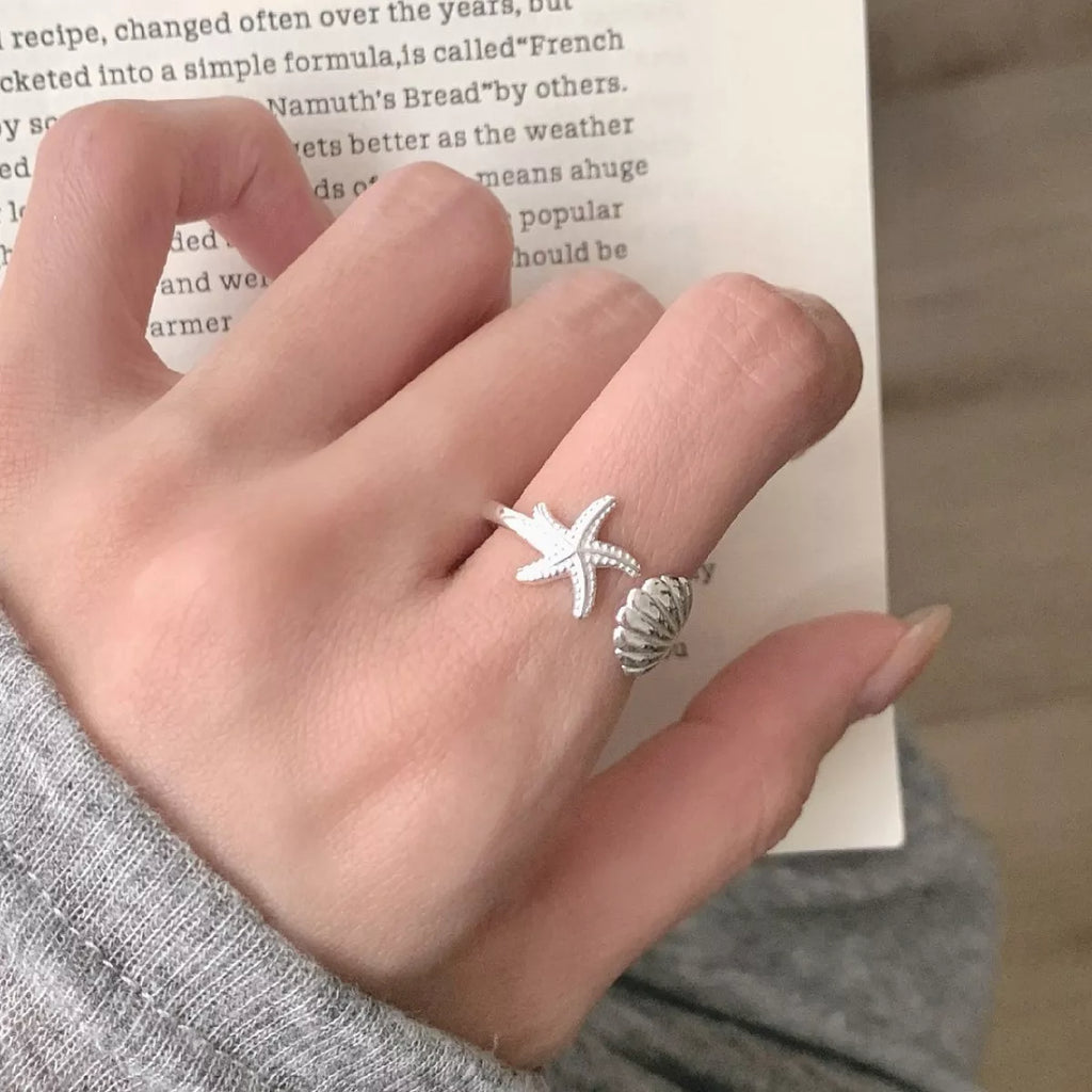 Starfish & Seashell Open Ring 5