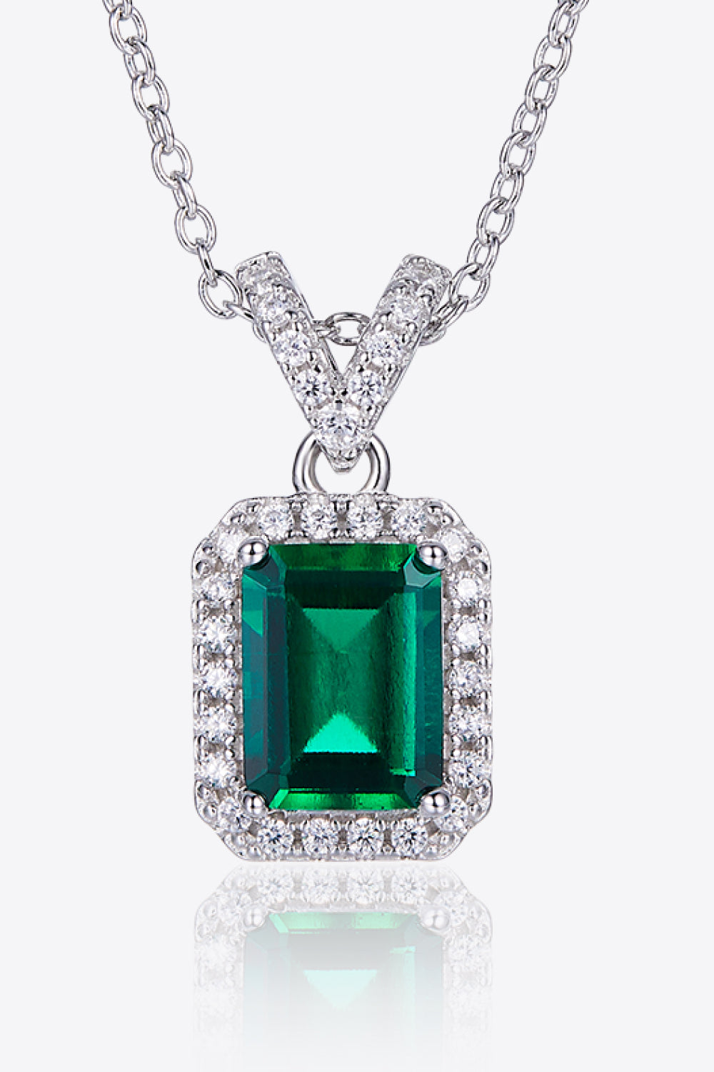 Adored 1.25 Carat Lab-Grown Emerald Pendant Necklace 2