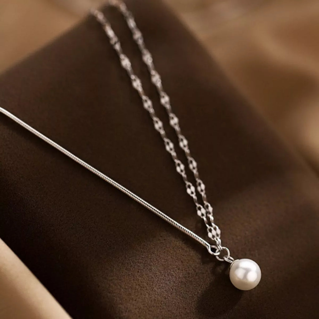 Pearl Pendant Layered Necklace 6