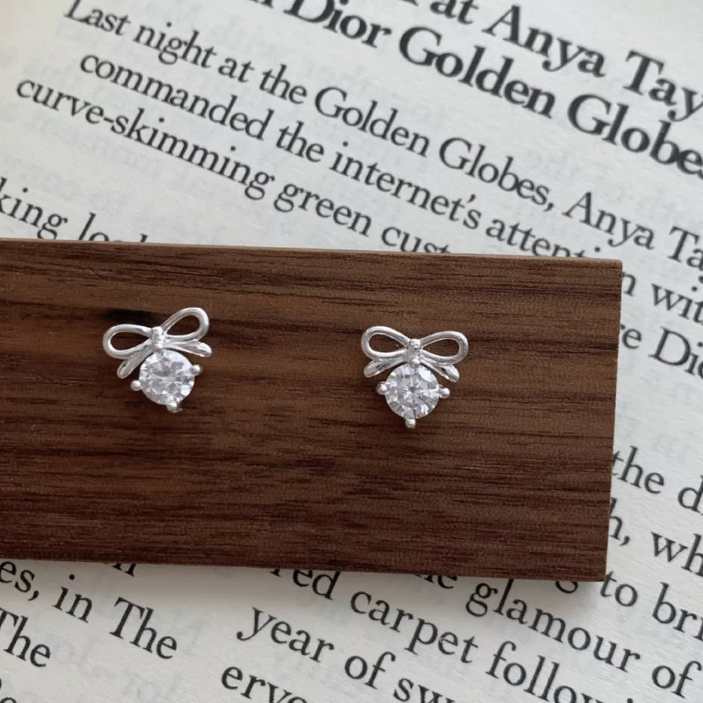 Bowknot Stud Earrings 925 sterling silver 4