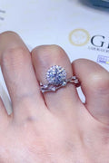 1 Carat Moissanite Platinum-Plated Ring 1