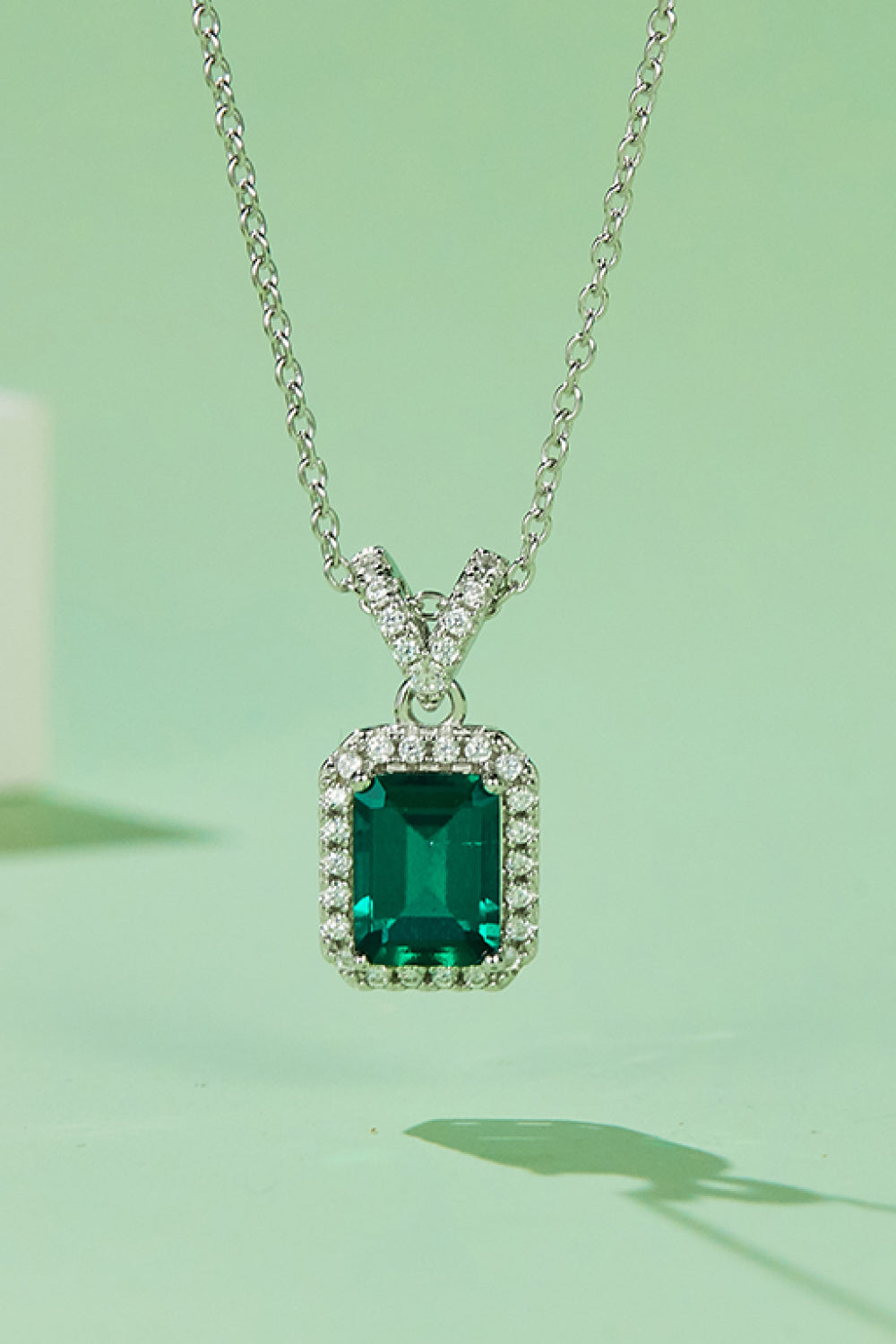 Adored 1.25 Carat Lab-Grown Emerald Pendant Necklace 3