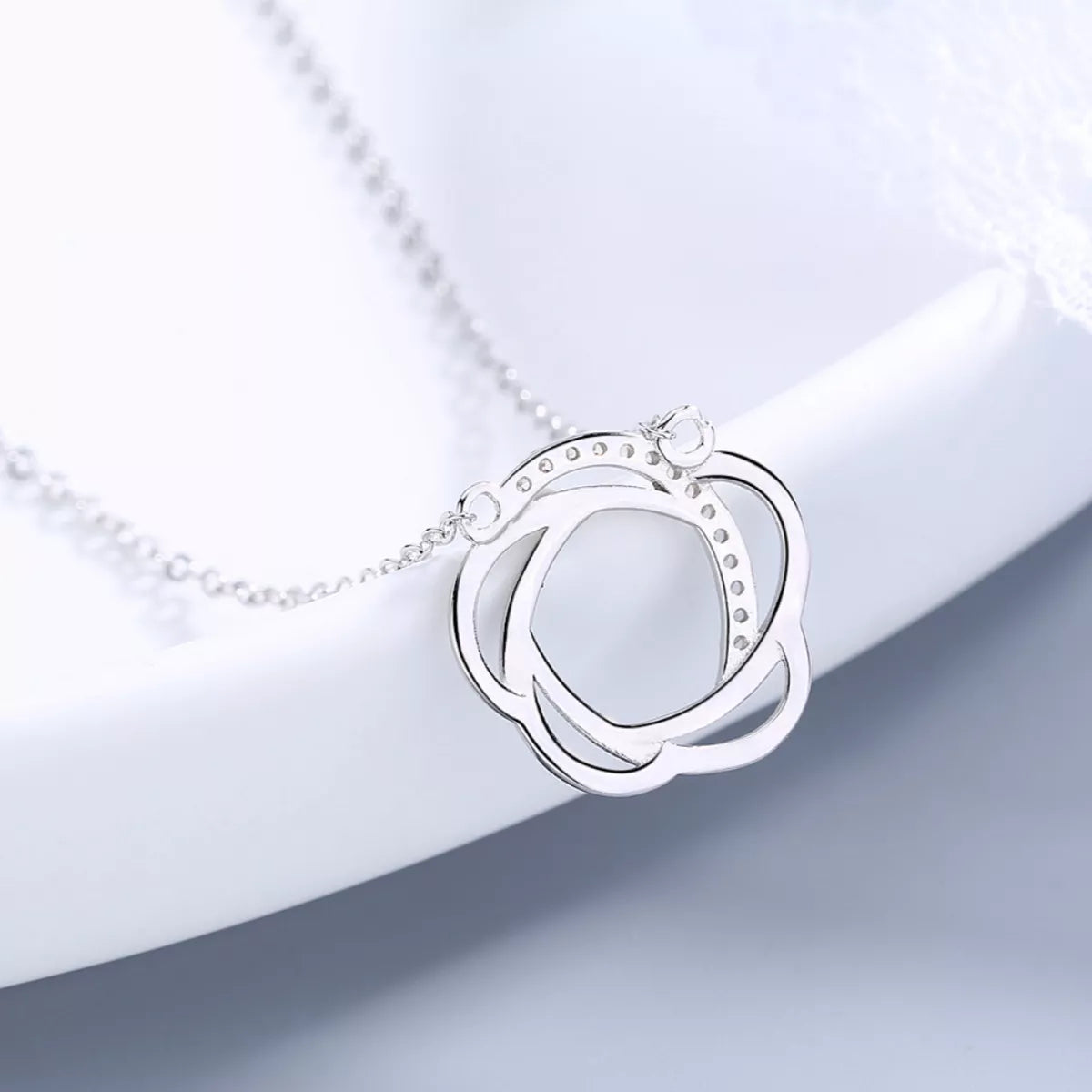 925 Sterling Silver Zircon Pendant Necklace 2